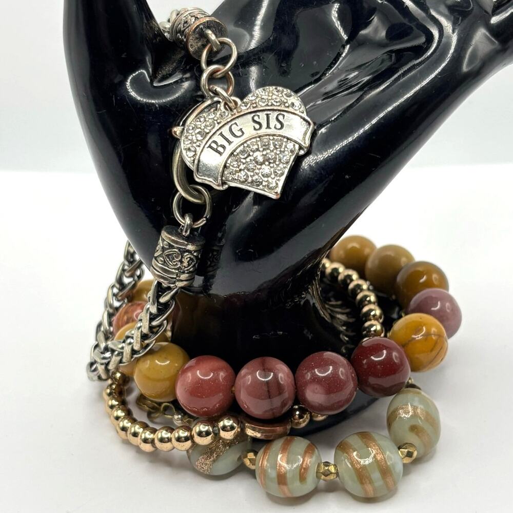 Silver & Purple Heart Bracelet Bundle